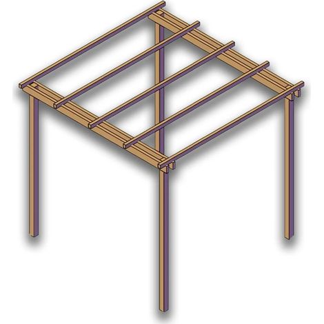 Pergola in Legno da Giardino SLIM 300x300 cm, Impregnata in Autoclave Classe IV (1/3)