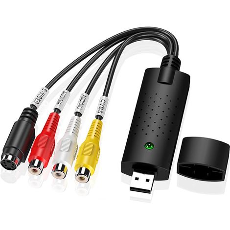 Convertisseur VHS vers numérique, Carte de Capture vidéo USB 2.0 Hi8 VHS vers DVD, numérisation Audio-vidéo, convertisseur VHS vers USB pour PC, Vidéo, DVD,Windows XP 10/8/7 Convertitore
