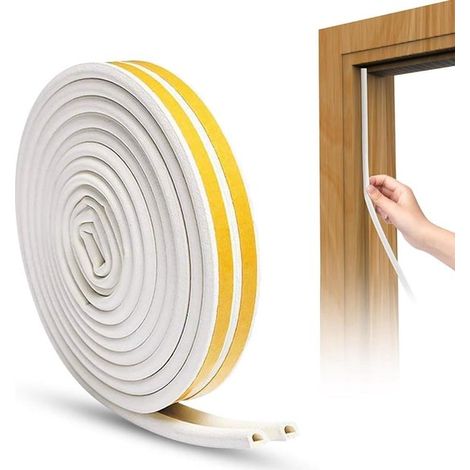 Türdichtung Eingang 9 x 6 mm Selbstklebend Fenster Abdeckband D-Profil Gummi Isolierung Kälteschutz Schaumstoff Klebeband Für Isolierung 5 m