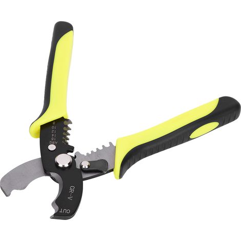 Pince à dénuder de 20 cm (8 pouces), acier CR-V jaune, acier au chrome-vanadium, poignée multifonctionnelle en plastique pour électricien (1/4)