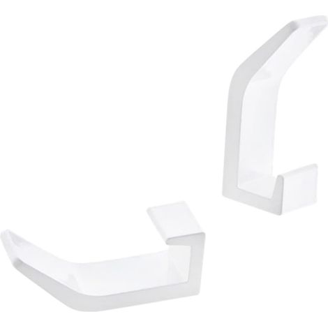 Crochets Muraux Aluminium Blanc, 5Pcs Accroche Robe Chapeau Salle de Bain (1/5)
