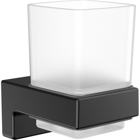 portavasos emco cue, cristal satinado, modelo de pared, negro, (1/5)