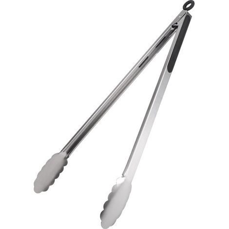 Pinze da barbecue, pinze per carne, pinze da portata, pinze da cucina, pinze per insalata, pinze da barbecue nere, 40 cm, pinze da barbecue in acciaio inox, pinze per carne (1/5)