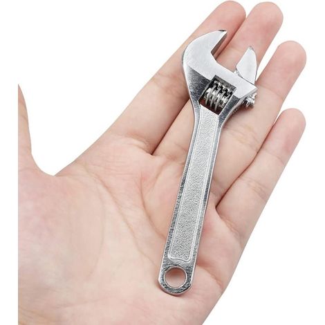 Clé à molette 15 cm argentée, ouverture max 1,5 cm, outil multifonction (1/5)