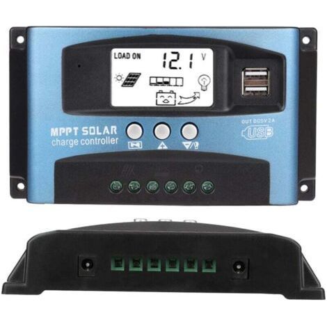 Jeffergarden MPPT Solar Charge Controller 50A Dual USB LCD Display 12V 24V (1/4)