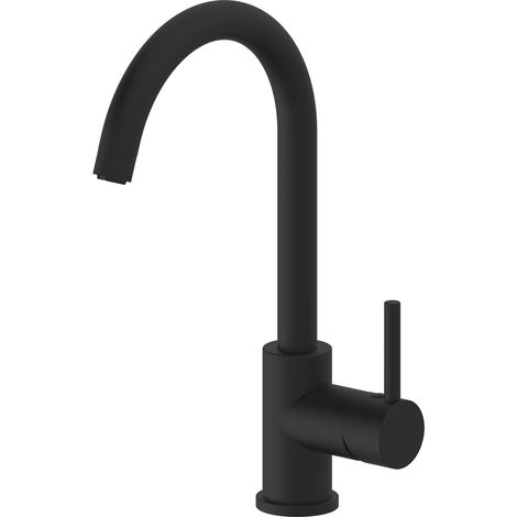 Küchenarmatur MIx35/P - drucklose Vorderfenster Armatur schwenkbar mit langlebigem Keramikscheiben, schwarz matt (1/3)