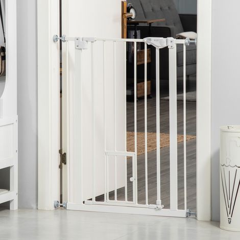 Sicherheitsgitter ohne Bohren, Auto-Schließung, 74-80 cm, weiß OKMYHOME (1/5)