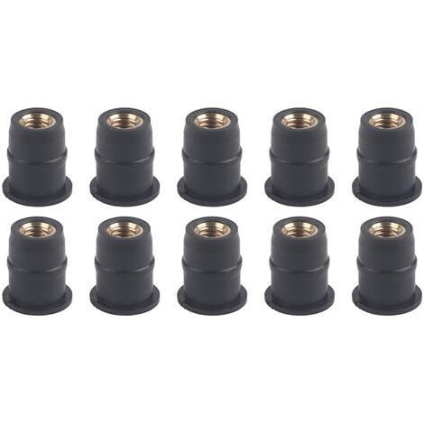 Packung mit 10 M5 5mm/0,2 Zoll metrischen Gummimuttern für Motorrad-Windschutzscheibenschrauben (1/5)