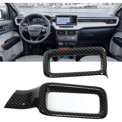 Panneaux de garniture texturés en fibre de carbone pour les bouches d'aération gauche et droite de la console centrale du Ford Maverick Pickup 2022+ (conduite à gauche). (1/5)