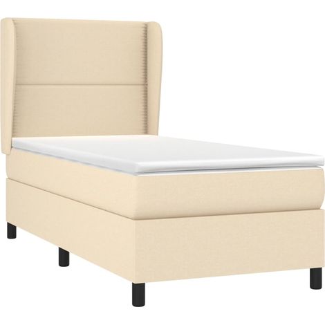 Giroletto a Molle con Materasso Crema 90x200 cm inTessuto vidaXL (1/5)