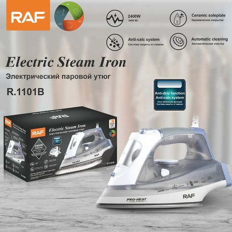 Fer à repasser vapeur domestique standard européen (bleu) - 2400 W - Petit fer à repasser portable (1/5)