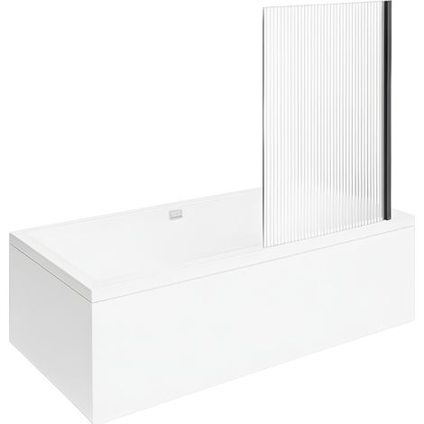 Baignoire droite VILLEROY ET BOCH Collaro 170 x 75cm Blanc mat  vidage et trop plein blanc mat + Pare bain droite AURYS Raywall