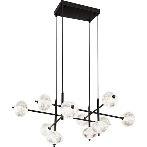 Globo - lámpara colgante - Aida - negro - vidrio - gran lámpara