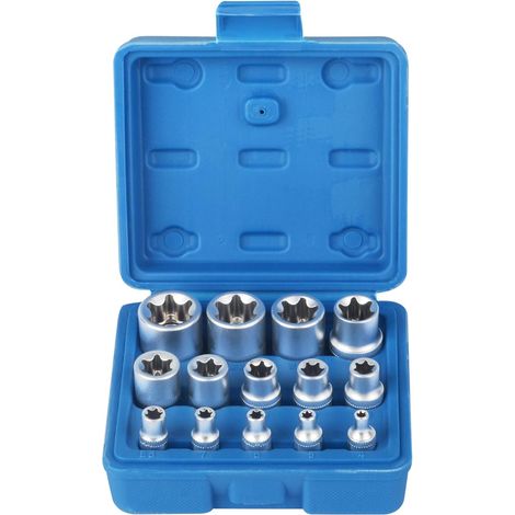 Juego de 14 llaves de vaso hembra Torx E4-E24 con forma de estrella (1/5)