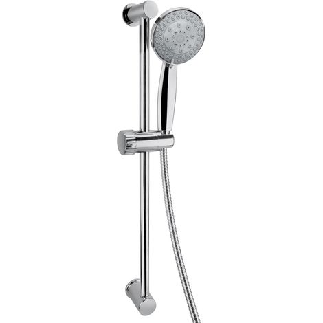 Set soffione doccia con flessibile ed asta, tubo da 1,5 metri e diametro 14 mm - Doccino universale cromato ad alta pressione a 3 funzioni (1/5)