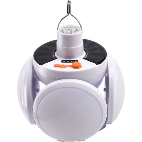 Tragbare Solarlaterne – LED-Campinglaterne mit Aufhängehaken – Faltbare, wasserdichte Fußballbirnen für Notstromversorgung bei Hurrikanen - Crezuo