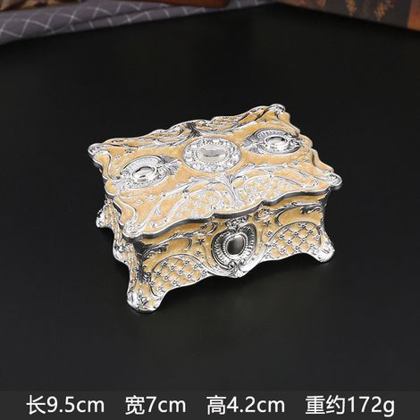 (Petite orange) Boîte à bijoux de style européen avec décoration en métal émaillé