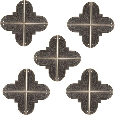 20 protège-coins décoratifs, fer/bois, pour meubles et caisses (1/5)