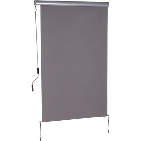 Toldo vertical para balcón 120 x 200 cm gris de aluminio con manivela (1/5)