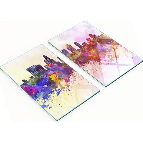 Set aus zwei dekorativen Glas-Küchenbrettern Los Angeles 2x30x52 cm (1/5)