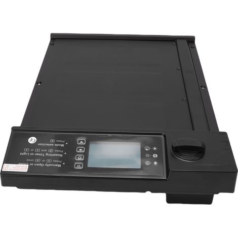 Porta automatica per pollaio, ad energia solare, resistente alla pioggia, con telecomando, sensore di luce e timer di promemoria.