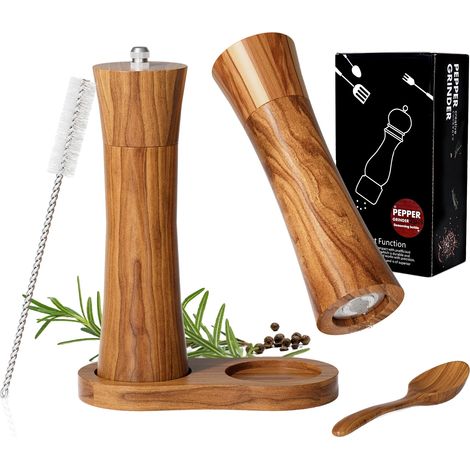 Elegante set di macina sale e pepe con impostazioni di macinatura regolabili. (1/2)