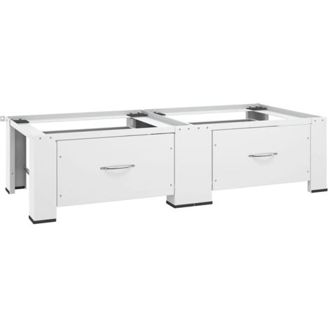 Vidaxl – Socle double pour lave-linge et sèche-linge avec tiroirs – Acier robuste – Dimensions 127 x 54,5 x 32,5 cm – Charge jusqu'à 200 kg