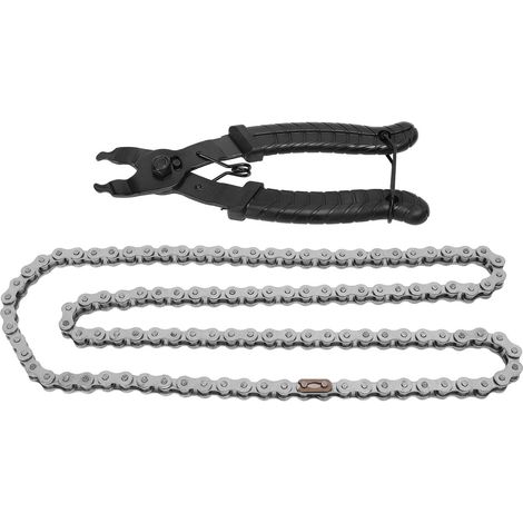 Chaine de transmission 415H 110 maillons avec outil de rupture, kit pour moto cross, pit bike, quad, tondeuse, cyclomoteur (1/5)