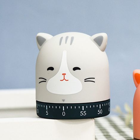 Niedlicher Katzen-Timer, 60 Minuten, 360°-Drehung zum Kochen, Backen und Kochen (1/5)