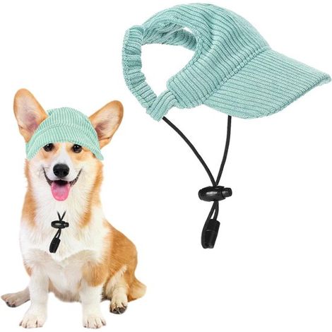 Gorros para mascotas, Artículos para mascotas, Gorras de béisbol para perros, Gorros ajustables para perros, gatos y cachorros (talla M, verde) (1/5)