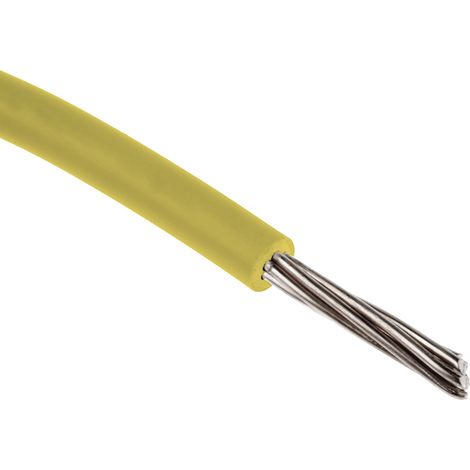 Fils de connexion RS PRO UL1007, 7 0,13 mm² 26 AWG, 300 V, PVC Jaune, 100m ( Prix pour Bobine de 100 Mètres )