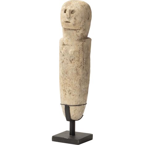 Figura Decoracion Piedra Blanca 10X10X49 Cm