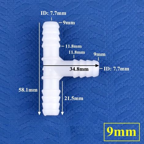 (9 mm - 50 pièces) Raccord en T blanc en PE, adaptateur pour réservoir d'aquarium, tuyau de pompe à air, raccords en forme de pagode, connecteurs pour tuyau d'irrigation de jardin (1/5)