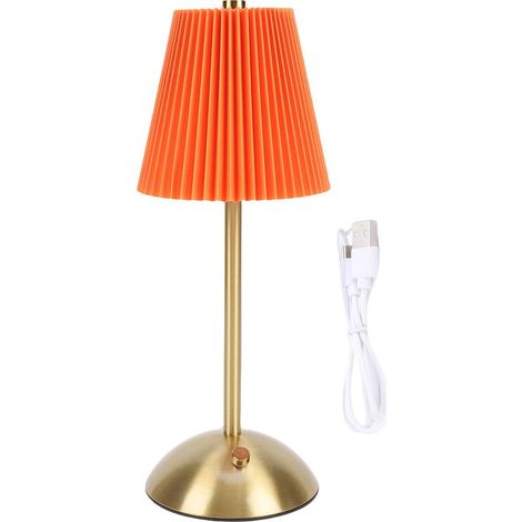 Petite lampe de table plissée en tissu de fer, éclairage doux, table de chevet, bureau pour chambre à coucher, salon, style 2 (1/5)