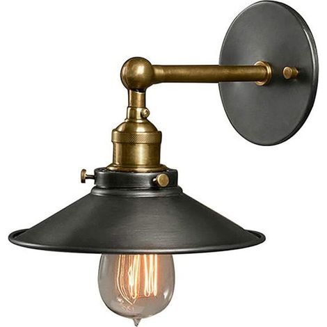 Applique murale vintage en fer forgé et verre – Lumière unique rustique pour restaurant et chambre – Installation murale facile (1/5)