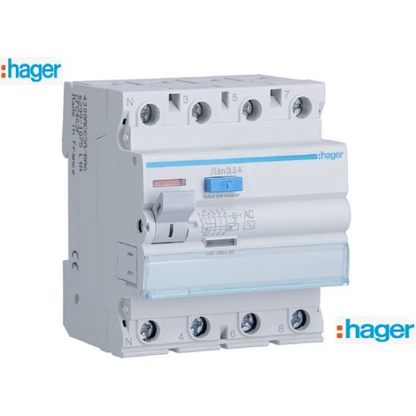 Interrupteur différentiel - 4 x 40A - 30 ma - Type AC 6 KA Hager