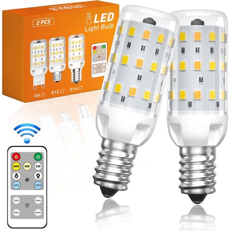 Ampoule Mais LED E14 Dimmable, Ampoule e14 LED avec Télécommande, 4W Équivalent Halogène E14 40W, 3000K Blanc Chaud,4000K Blanc Neutre,6000K Blanc Froid, Petie Culot Lampe Maïs Led Lot de 2 (1/5)