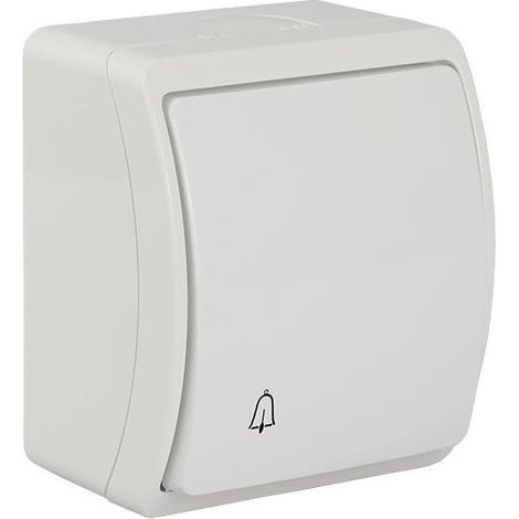 Bouton poussoir étanche "sonnette" blanc IP44 KOALA
