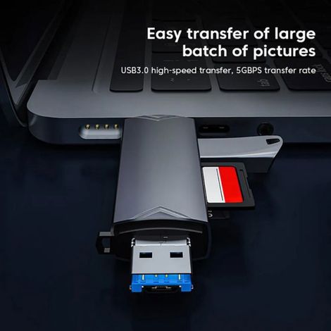 Adaptateur Lightning vers lecteur de carte SD et TF, 2 en 1, double emplacement pour carte mémoire Micro SD TF pour iPhone (1/5)