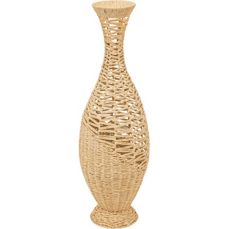 Jarrón de fibra vegetal Arcilla beige H90cm - Atmosphera créateur d'intérieur (1/3)