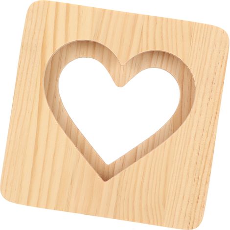 Lampe 3D en Bois Coeur Romantique USB LED Lumière Chaude pour Chambre Bureau Café Décor Nuit (1/5)