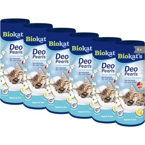 Biokat’s Deo Pearls Cotton Blossom - Complemento lettiera con profumo per agglomerati freschi e solidi nella toilette del gatto - 6 tubi (6 x 700 g) (1/5)