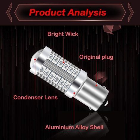 1156 BA15S P21W 1141 7506 Auto-LED-Lampen Rot 900LM Ultrahell 5730 33SMD LED Rückfahrlicht Bremslicht Nebelscheinwerfer Positionslicht Rücklicht 12-30V 3,6W-10 Stück (1/4)