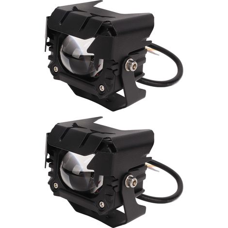 Phare LED Moto 9-36V 30W 2 Pièces, Spot Moto Double Couleur, Lampe Travail Motocyclette, Éclairage Projecteur Universel (1/5)