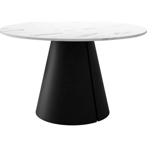 Mesa Oswego 167, Mármol blanco, 76x0x0cm, Alargamiento, Aglomerado laminado, Metal