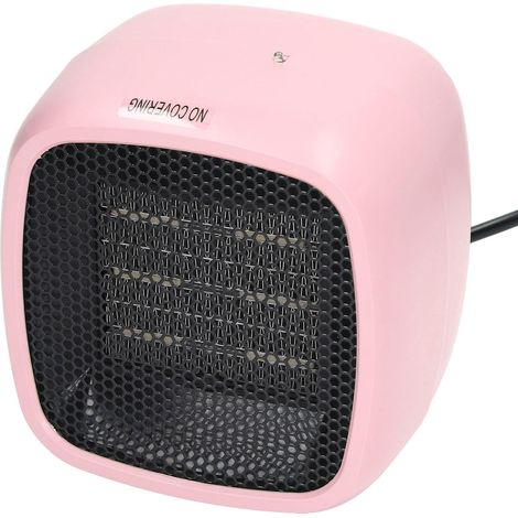 Chauffage d'appoint électrique de bureau avec ventilateur et protection contre la surchauffe, technologie PTC, en céramique, rose, pour la maison et le bureau. Prise UE 220 V. (1/5)