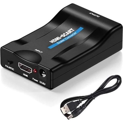 Adaptateur Convertisseur HDMI vers Péritel - 123 - Noir - NTSC/PAL - Audio Stéréo (1/4)