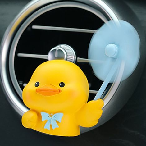 Clip aromathérapie pour bouche d'aération voiture, décor mignon canard, accessoire de ventilation, parfum diffuseur, ornement auto rigolo, fixation grille AC, cadeau original. (1/5)