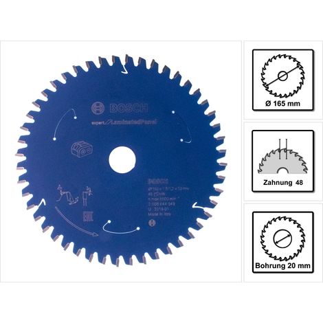 Bosch Hoja de sierra circular Expert for Laminated Panel para sierras circulares de mano a batería 165 x 1,8 x 20 mm 48 - 2608644549 (1/5)