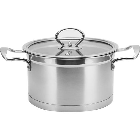 Marmite binaurale en acier inoxydable, marmite ménagère, casserole à lait épais, marmite avec couvercle (1/4)